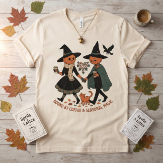 Camiseta Presos pelo Café e Magia Sazonal Abóbora Fofa
