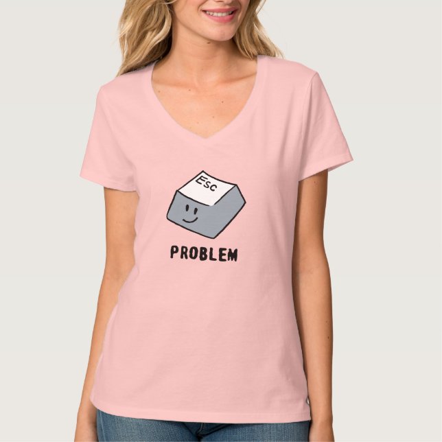Camiseta Press Esc to Escape Life Problems Funny Minimal  (Frente)