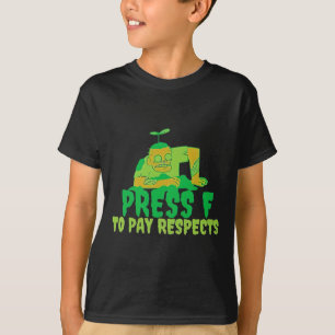 Camiseta Pressione F Para Render Respeito Zumbi Gamer Meme 