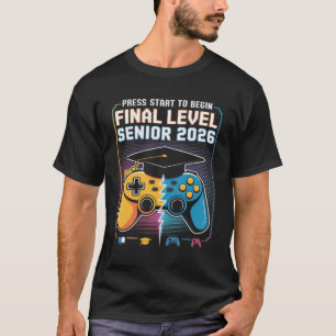 Camiseta Pressione Iniciar Para Iniciar Nível Final Sênior