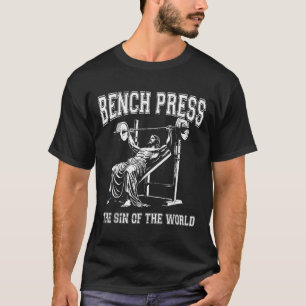 Camiseta Pressione no Banco o Pecado do Mundo Jesus Gymer E
