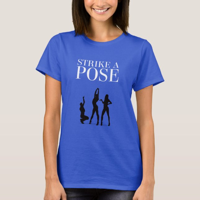 Camiseta Pressione uma pose com texto preto ou branco (Frente)