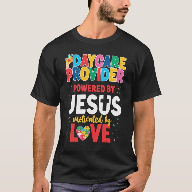 Camiseta Prestador De Cuidados De Dia Acionado Por Jesus Mo (Frente)