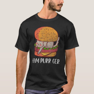 Camiseta Presunto Purr Ger Acariciador de Gatos Animal Meow