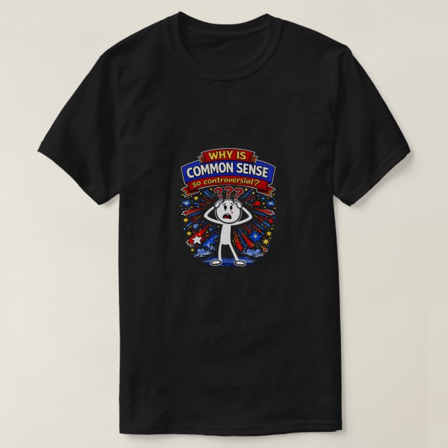 Camiseta preta (10b) Senso Comum (Frente do Design)