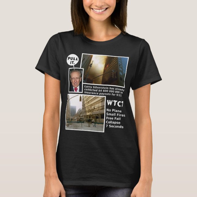 Camiseta preta 911 Verdade WTC7 Puxe-a (Frente)