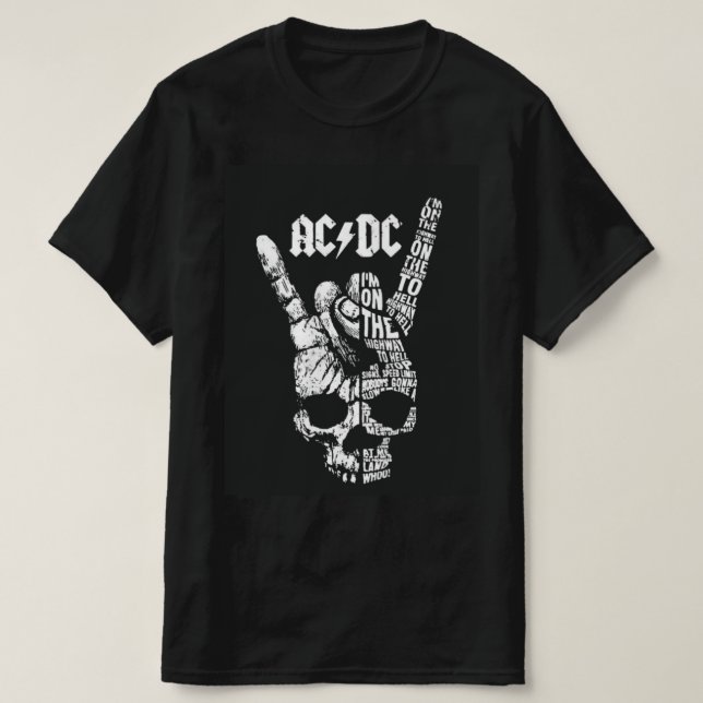 Camiseta preta  AC DC (Frente do Design)