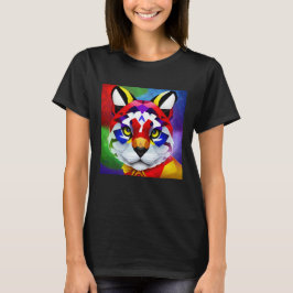 Camiseta preta Alexander's Cat para mulheres