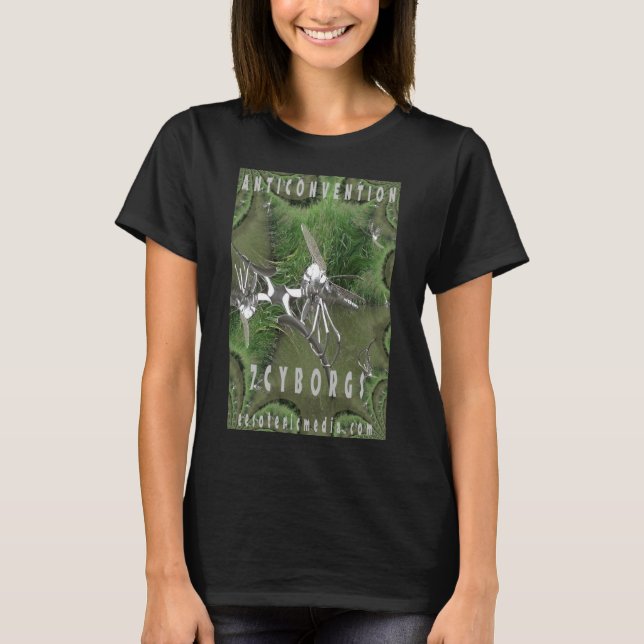 Camiseta preta "Anticonvenção" feminina (Frente)