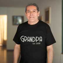 Camiseta Preta Avô Estabelecido Grunge Script