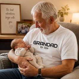 Camiseta Preta Avô Estabelecido Letra