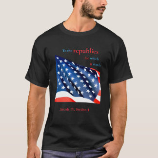 Camiseta preta básica "Para as repúblicas...", est