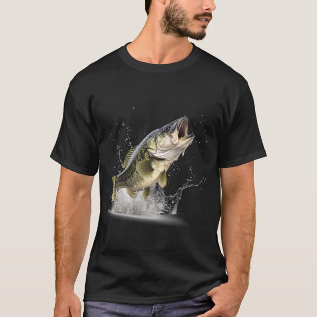 Camiseta Preta Bass Bass Largemouth (Frente)