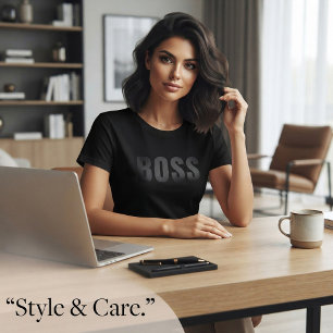 Camiseta preta BOSS feminina – Simples e sofistica