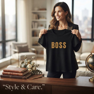 Camiseta preta BOSS feminina – Simples e sofistica