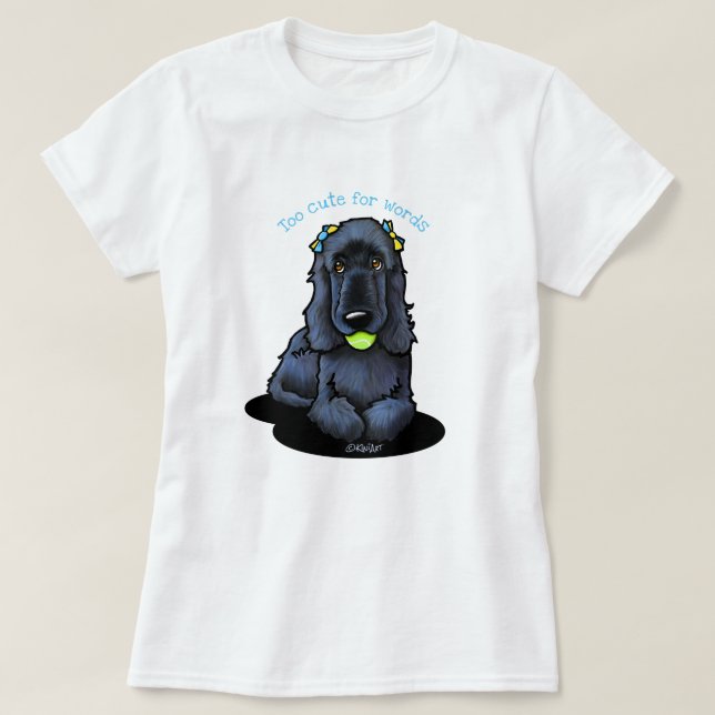 Camiseta Preta Cocker Spaniel (Frente do Design)