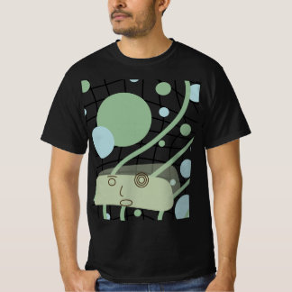 Camiseta Preta com Arte Gráfica de Robô Retro Fofo