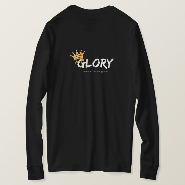 Camiseta preta com desenho dourado (Verso do Design)