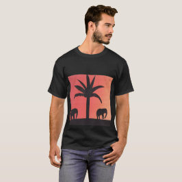Camiseta preta com Design de elefante