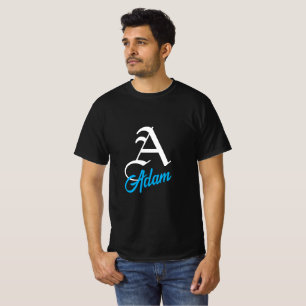 Camiseta Preta com Letra A de Monograma Nome Perso