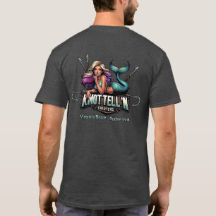 Camiseta preta com logotipo da Knot Tell'n Charter