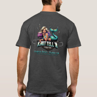 Camiseta preta com logotipo da Knot Tell'n Charter