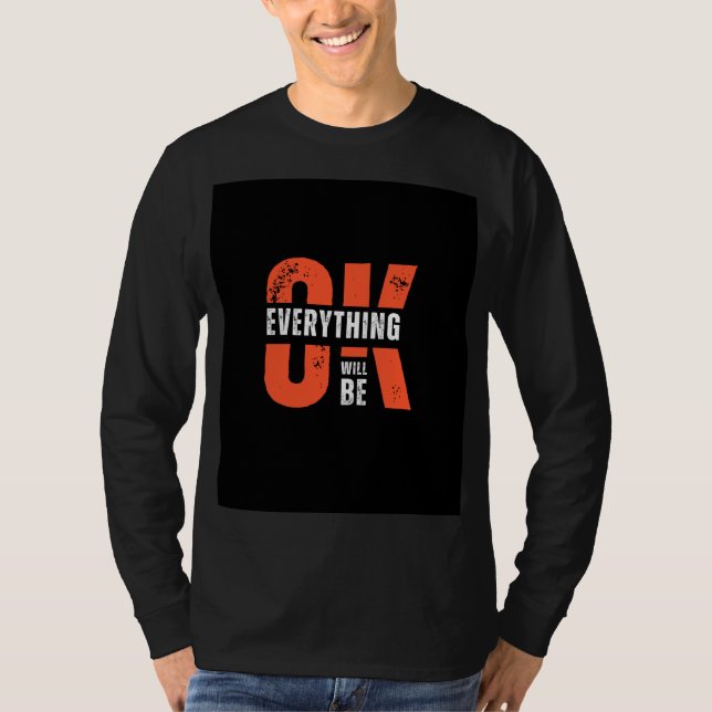 Camiseta preta com mangas compridas (Frente)