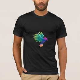 Camiseta preta com um vibrante