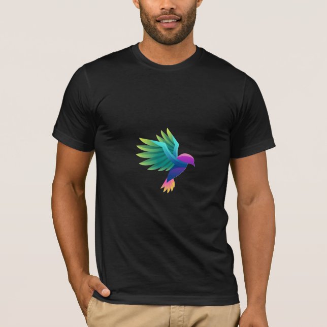 Camiseta preta com um vibrante (Frente)