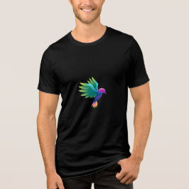 Camiseta preta com um vibrante
