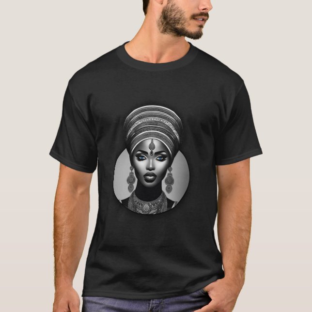 Camiseta Preta commulher somaliana (Frente)