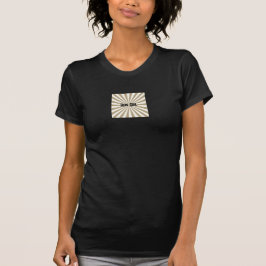 Camiseta preta da mulher - Design de retrô para co
