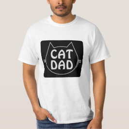 Camiseta preta de amante de gatos CAT DAD