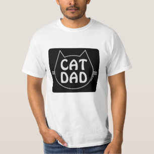 Camiseta preta de amante de gatos CAT DAD