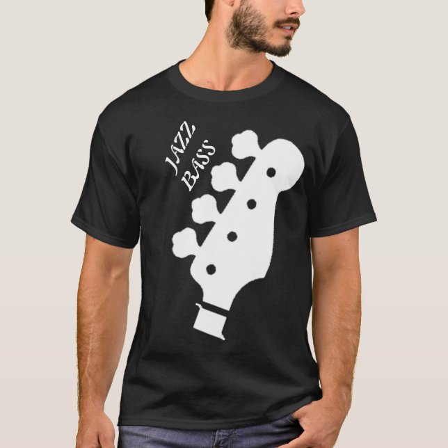 Camiseta preta de baixo de jazz (Frente)