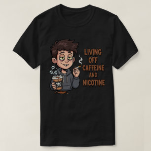 Camiseta Preta de Cafeína e Nicotina