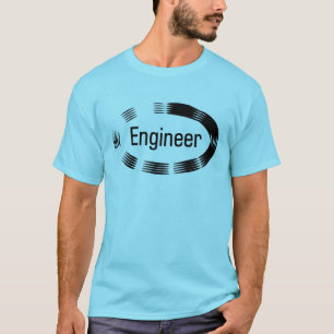 Camiseta Preta de Engenheiro com Oval