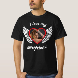 Camiseta Preta de Fotografia Eu Amo Minha Namorada