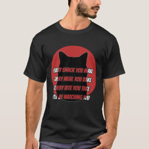 Camiseta Preta de Gato Tema Every Snack You Make R