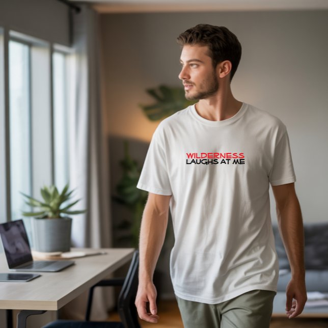 Camiseta preta de humor para camping e trekking (Criador carregado)