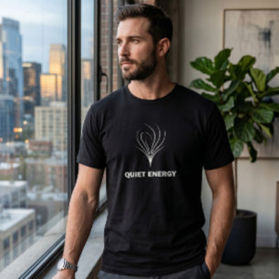 Camiseta Preta de Linha Arte Minimalista Monocromá