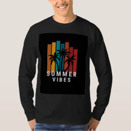 Camiseta preta de manga comprida com design de vib
