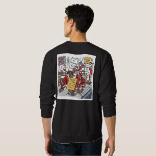 Camiseta preta de manga longa do Santa Strike cost