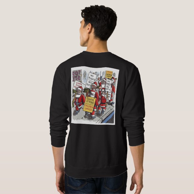 Camiseta preta de manga longa do Santa Strike cost (Parte Traseira Completa)