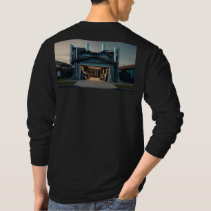 Camiseta preta de manga longa para homens Garage T