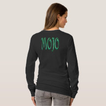 Camiseta preta de manga longa para mulheres Mojo p