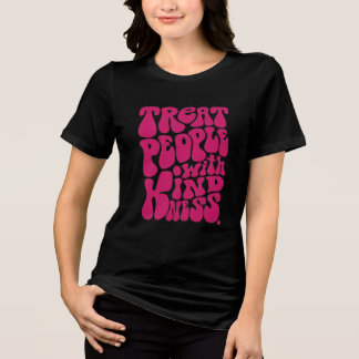 Camiseta preta de meia manga para mulheres