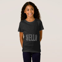 Camiseta preta de menina com HELLO/ GOODBYE