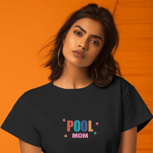 Camiseta preta de natação de verão para mães com t (Criador carregado)