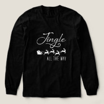 Camiseta Preta de Natal Jingle All The Way Holiday